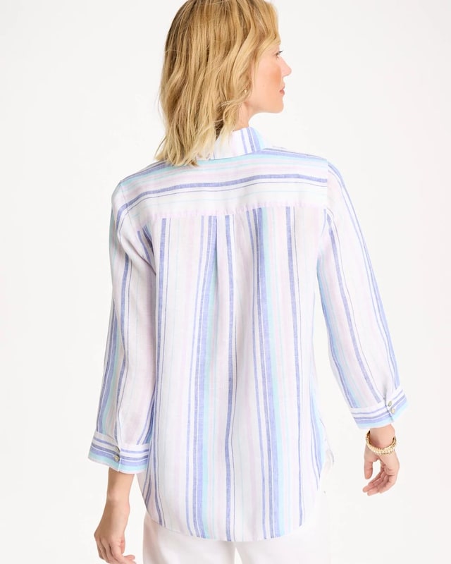 No Iron Linen Striped Shirt - image 3